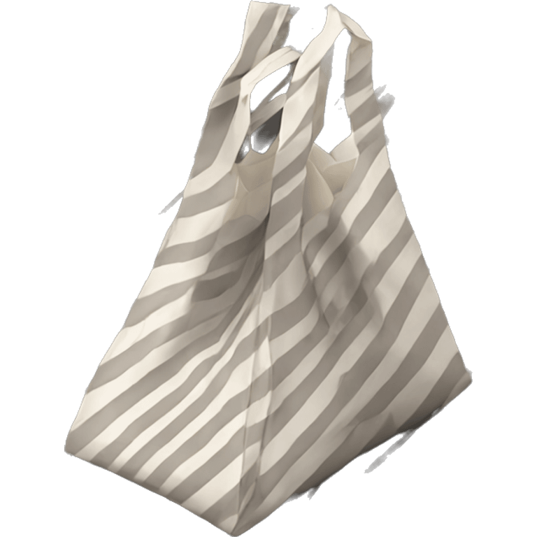 black and white striped paper bag emoji