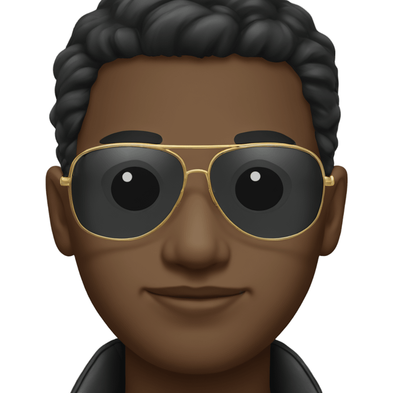 black aviator sunglasses with gold frames emoji