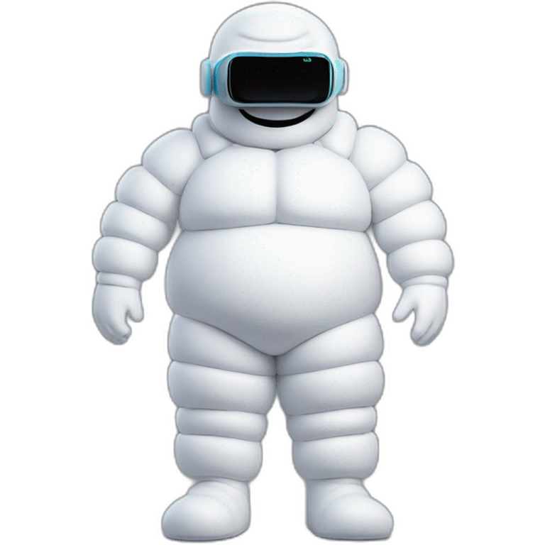 full body christmas michelin man snowman in vr headset emoji