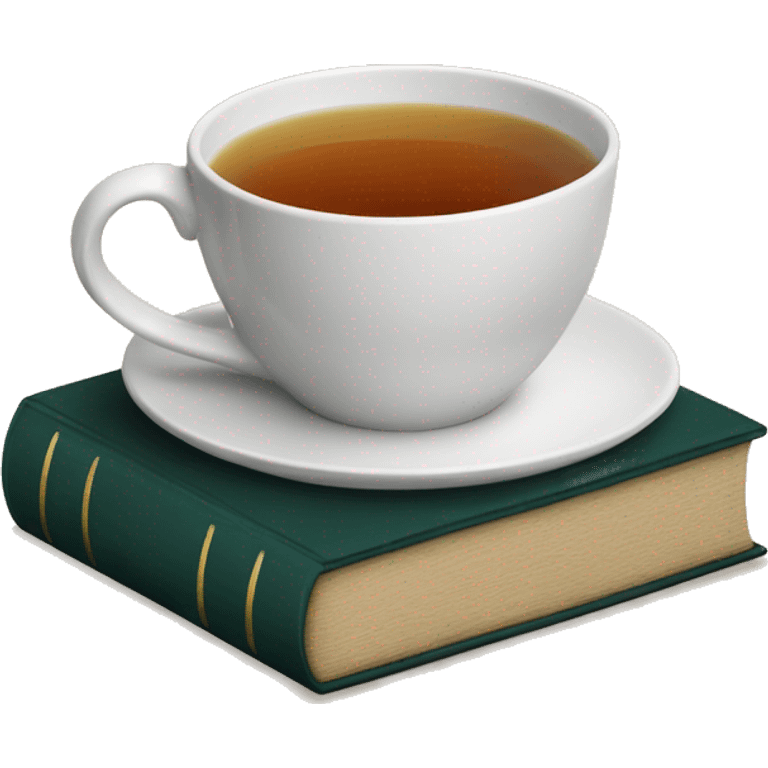 cup of tea on top of two books emoji