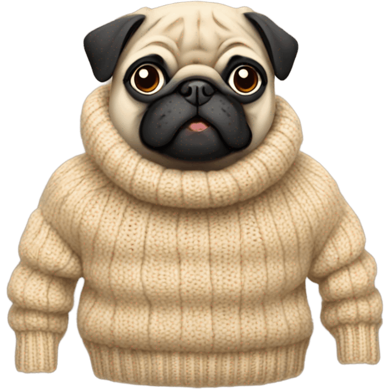 Pug wearing sweater emoji