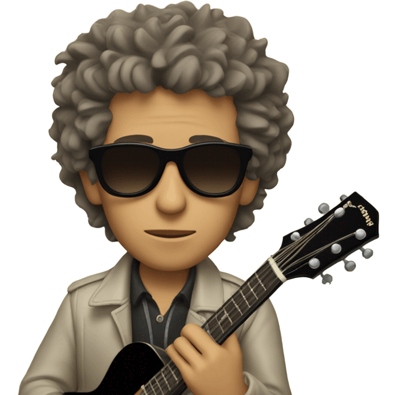 bob dylan with sunglases and guitar emoji