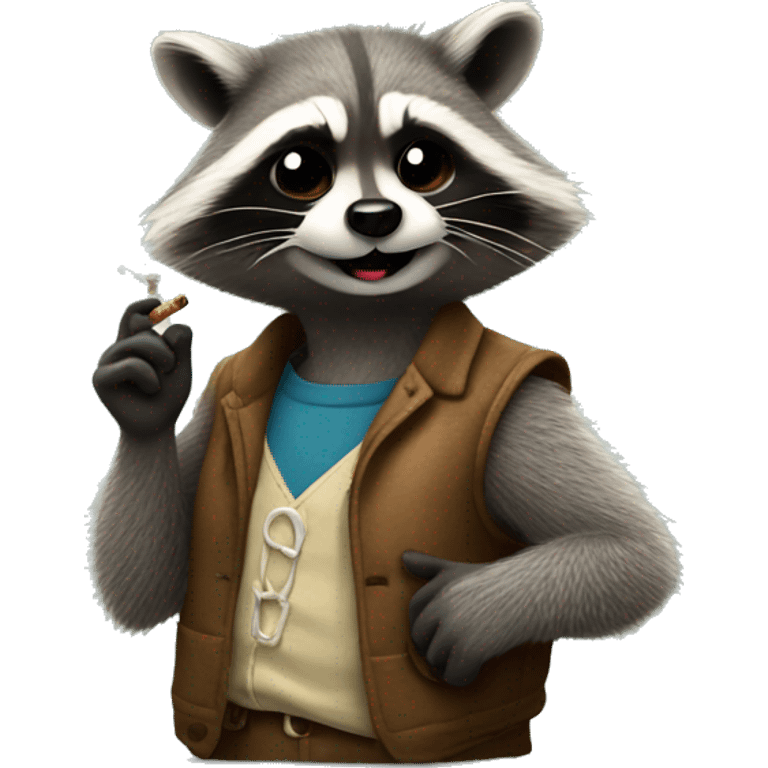 Sassy raccoon smoking  emoji