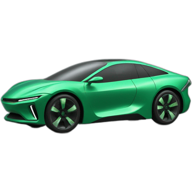 futuristic car green 3d emoji