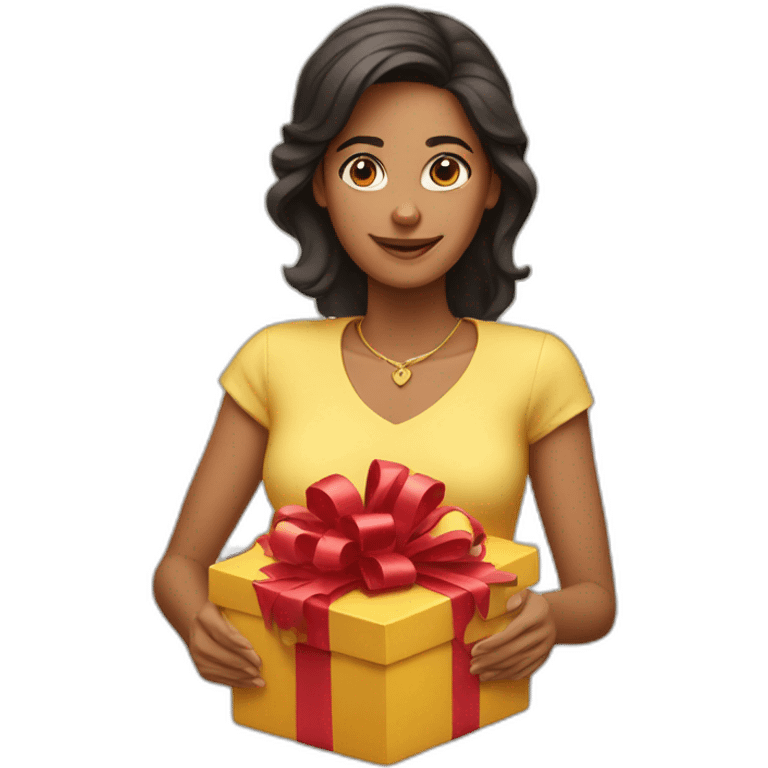 latin woman opening gift emoji