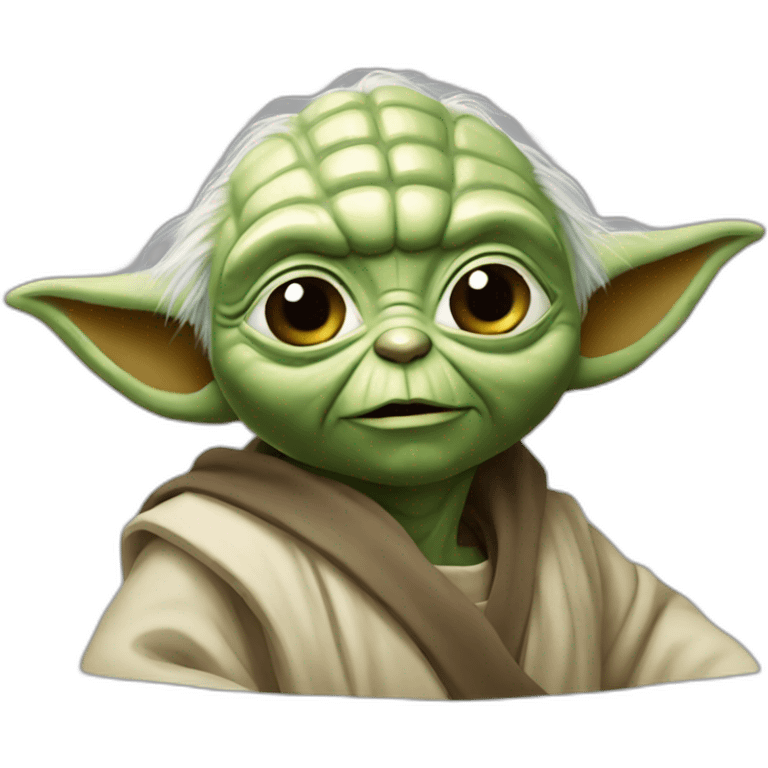 Yoda feliz con el brazo izquierdo emoji