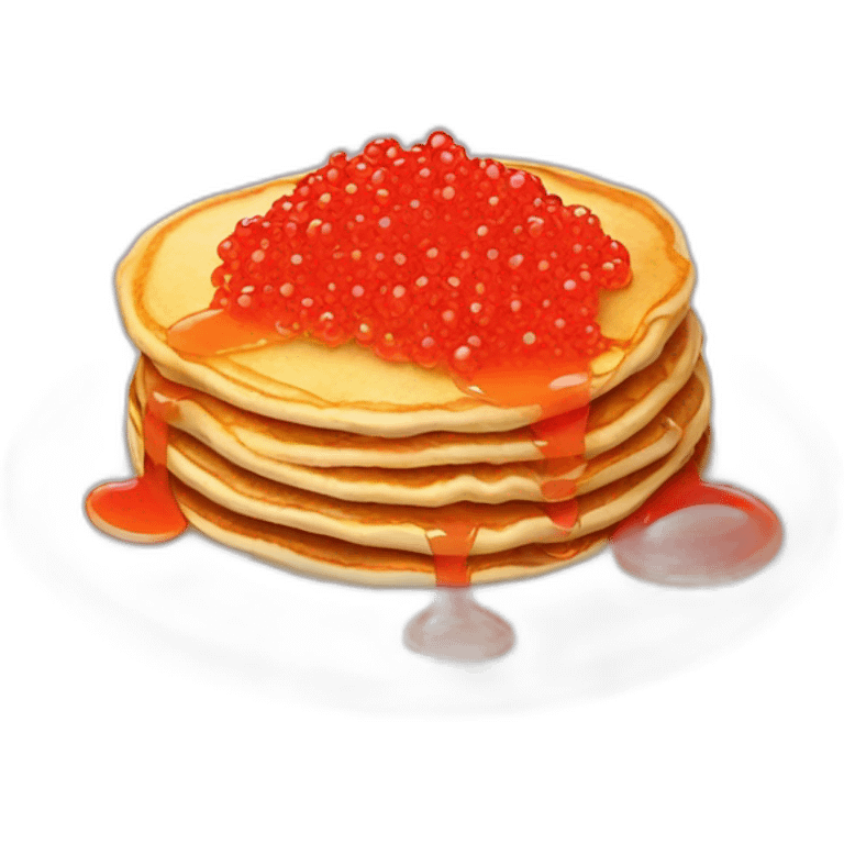 Pancake with red caviar emoji