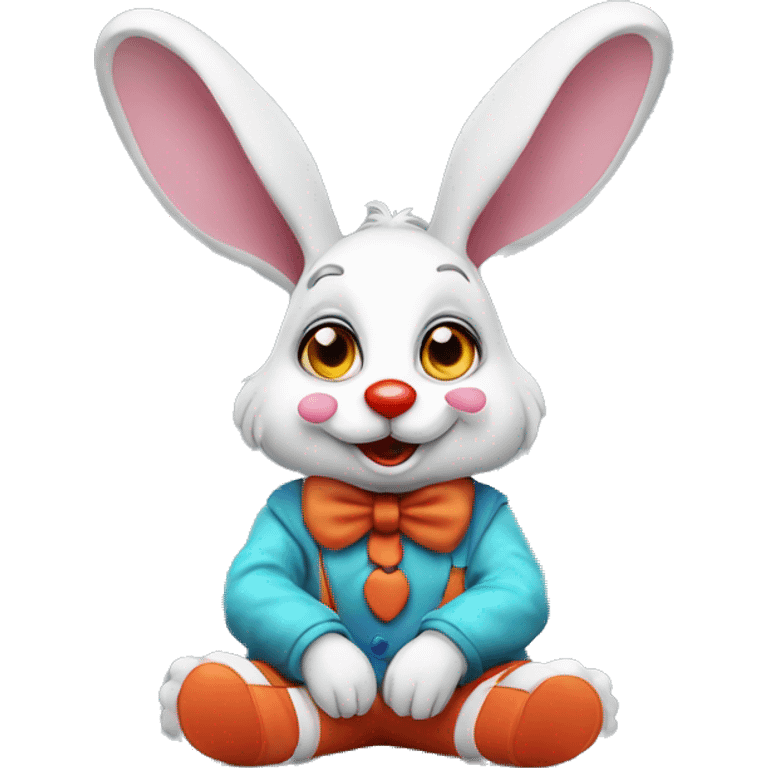 Cute Clown rabbit sat down  emoji