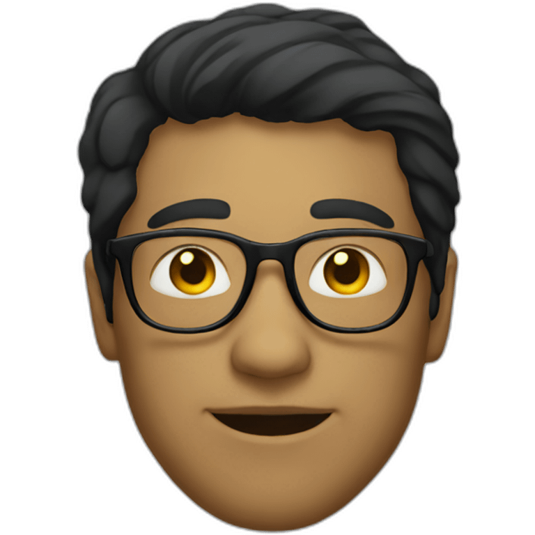 Man with yellow tinted glasses and black hair  emoji