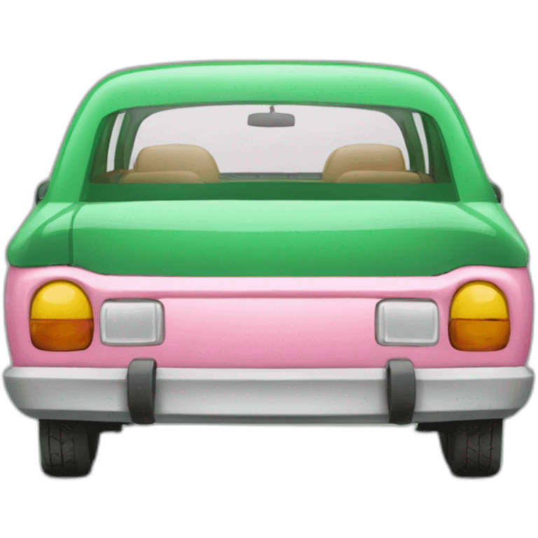 Voiture verte et rose emoji