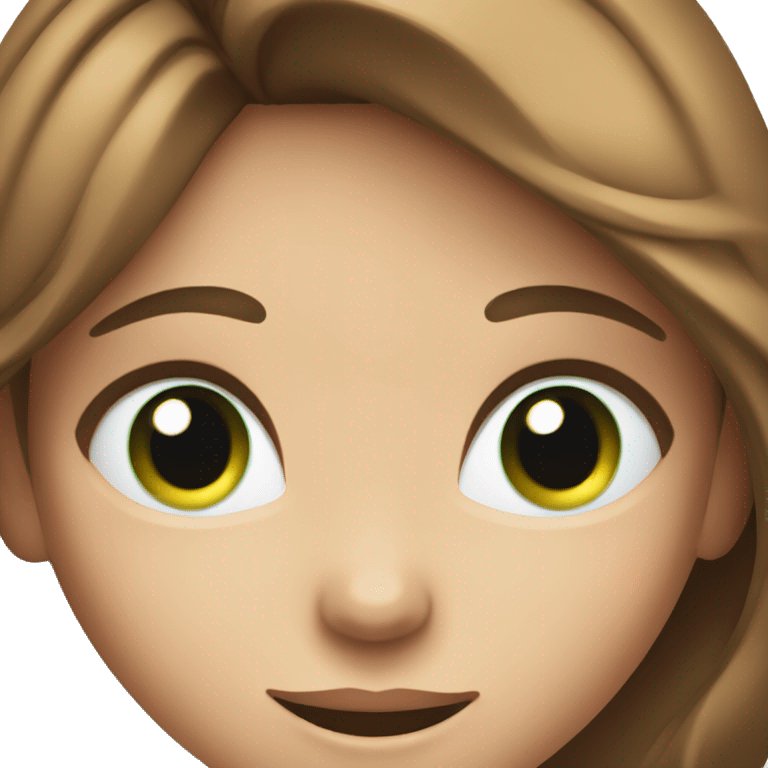 wink and smiling girl with blu-green eyes and brown hair and skin  emoji