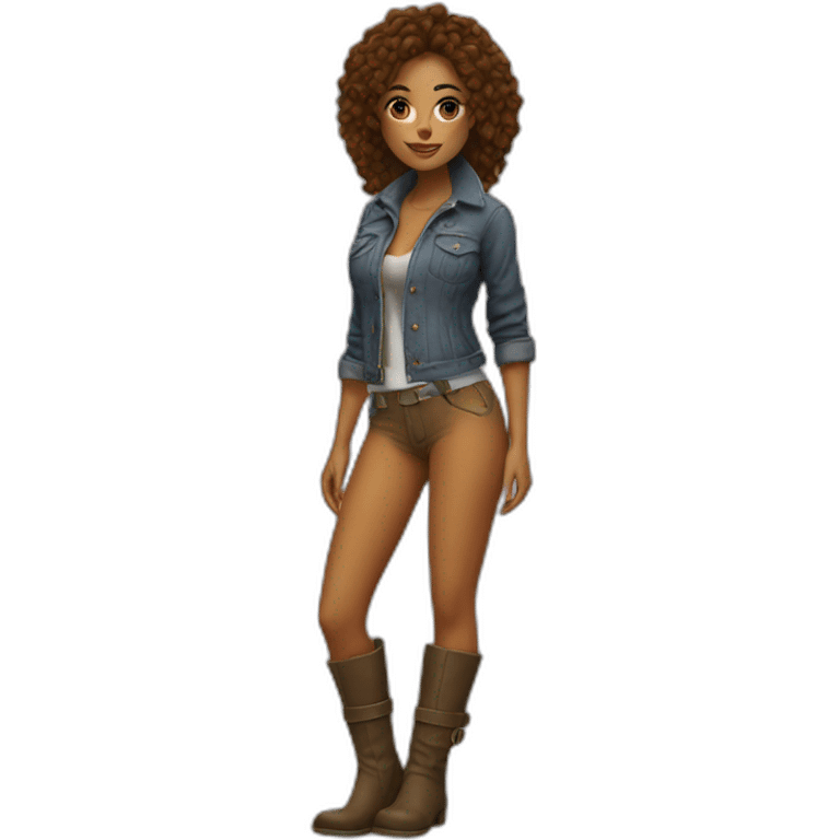 Hot girl with boots emoji