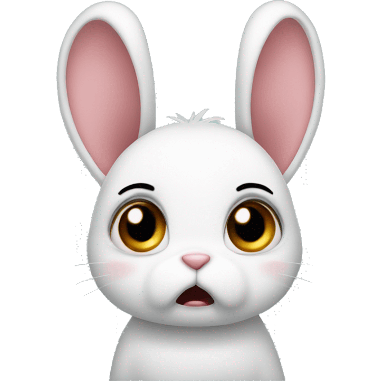 Cry rabbit sad big eyes with a head bow emoji