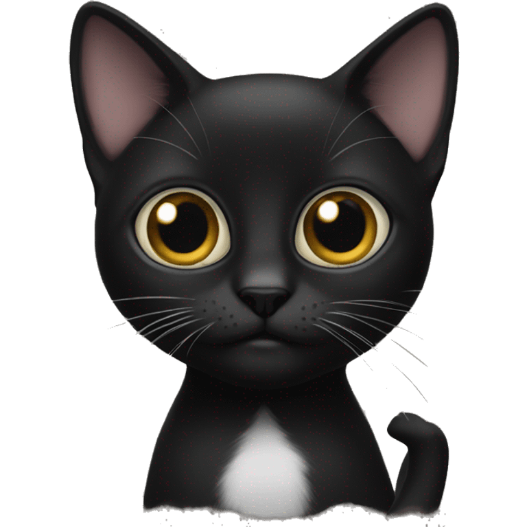 Black ccat with BIG  eyes emoji