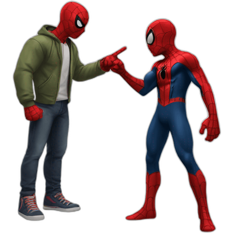 spiderman pointing at spiderman emoji