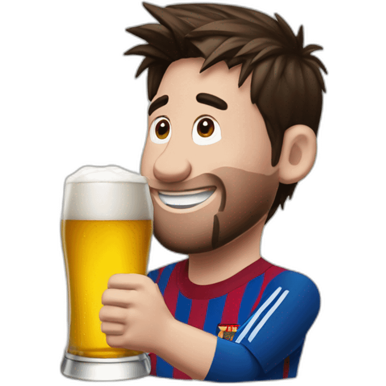 Messi tomando cerveza emoji