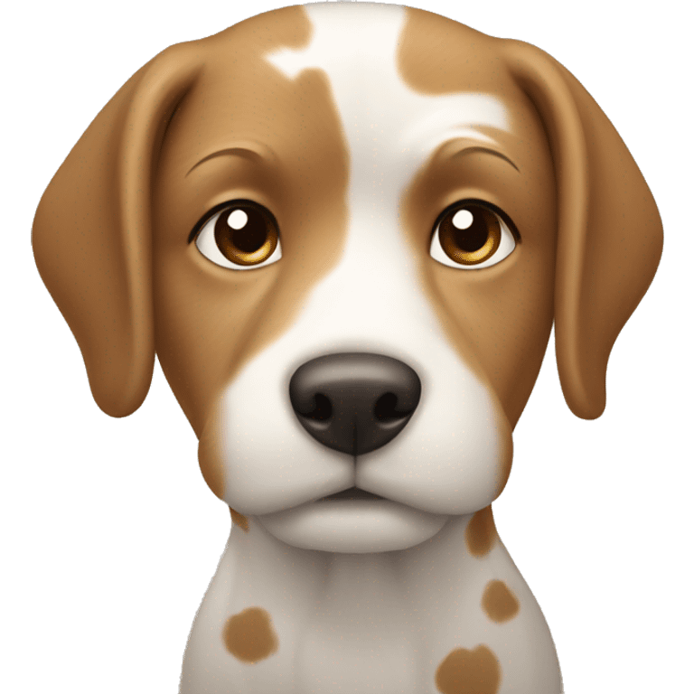 a dog with light brown hair, with fine and light brown spots... and white emoji