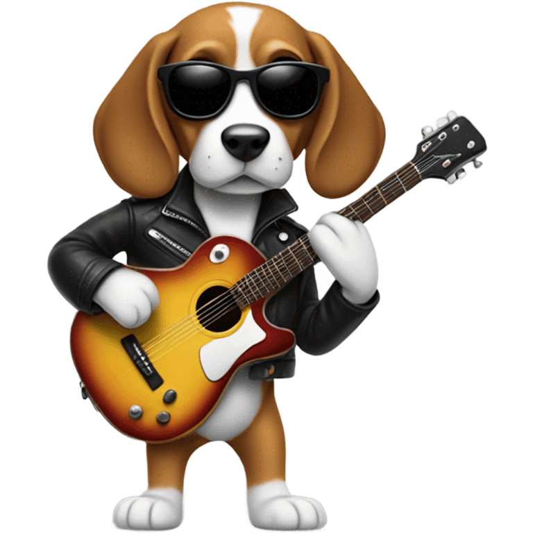 Rock and roll beagle emoji