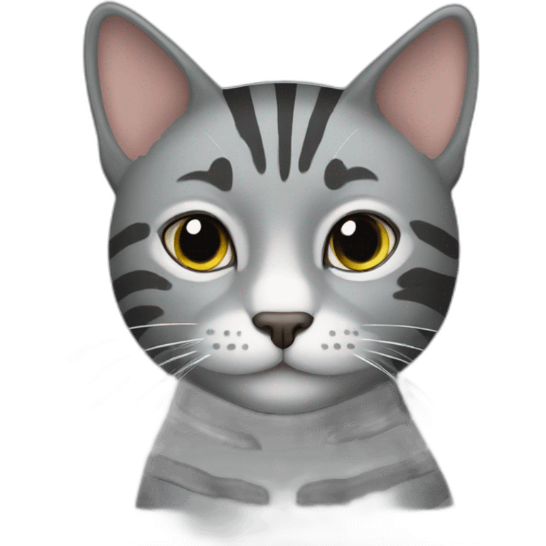 Grey cat with stripes emoji