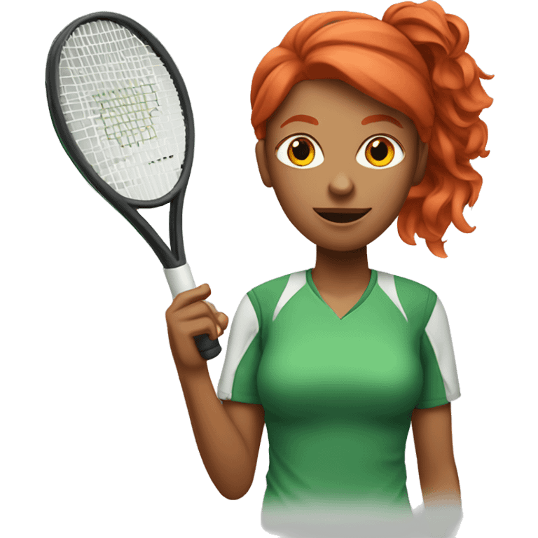 a female tennis coach with red hair holding a whistle emoji