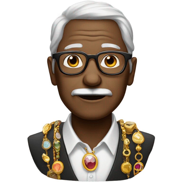 old man with glasses and jewelry emoji