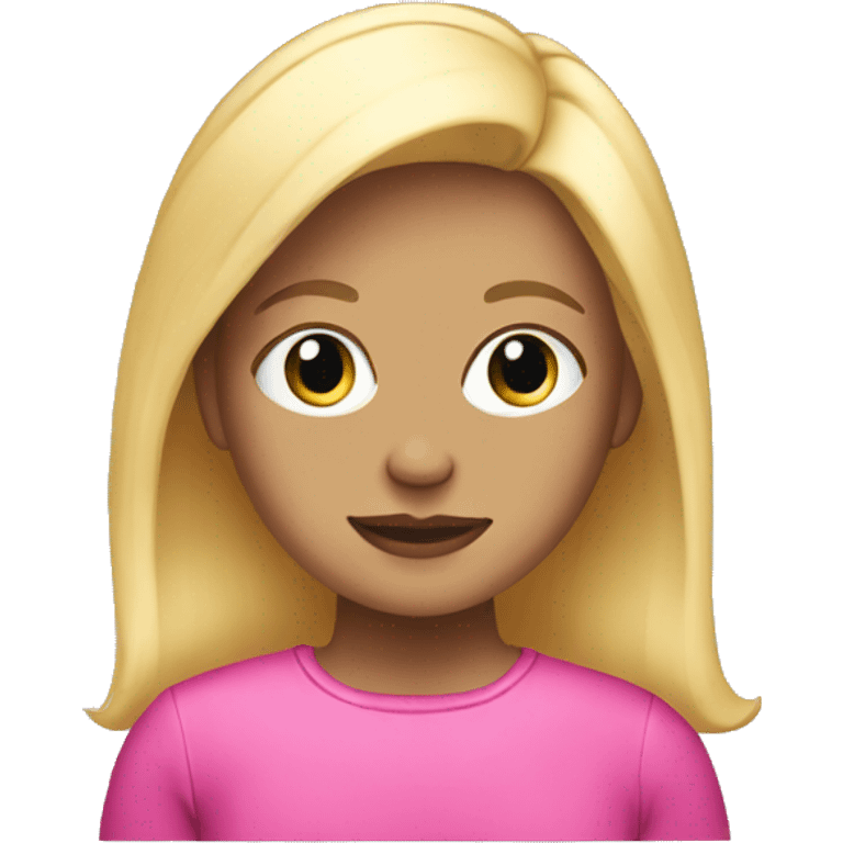 Blonde girl in pink emoji