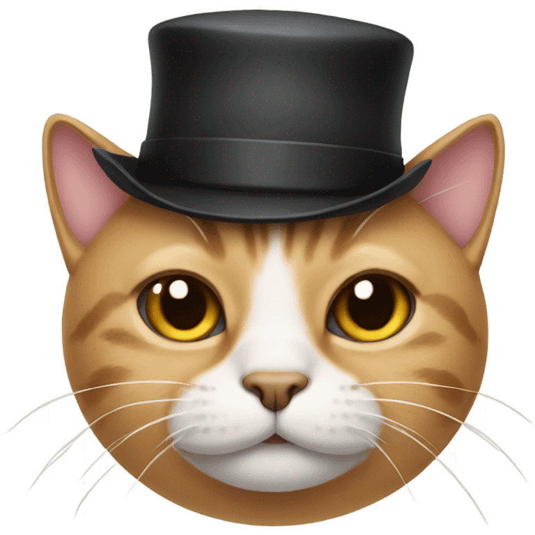 Cat with too hat and mustache emoji