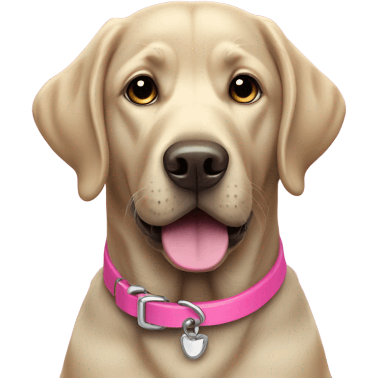 Black lab with pink collar emoji