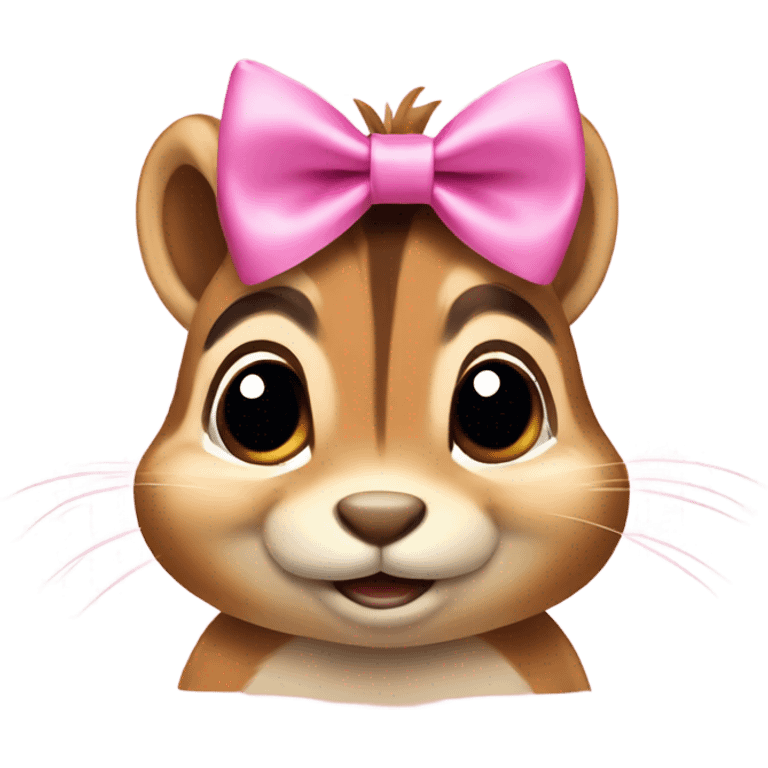 Chipmunk with pink bow emoji