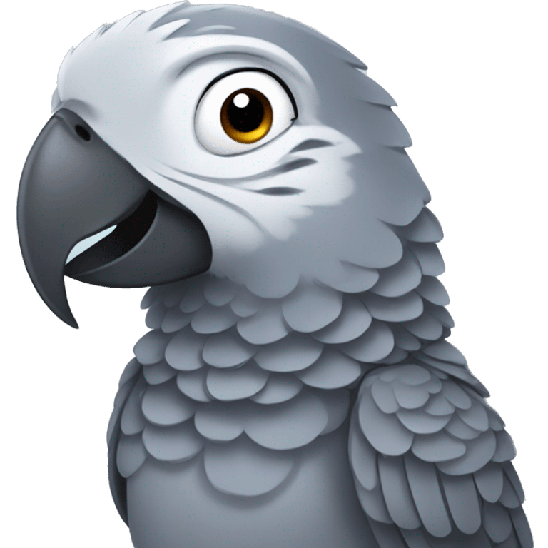 smiling african grey parrot emoji