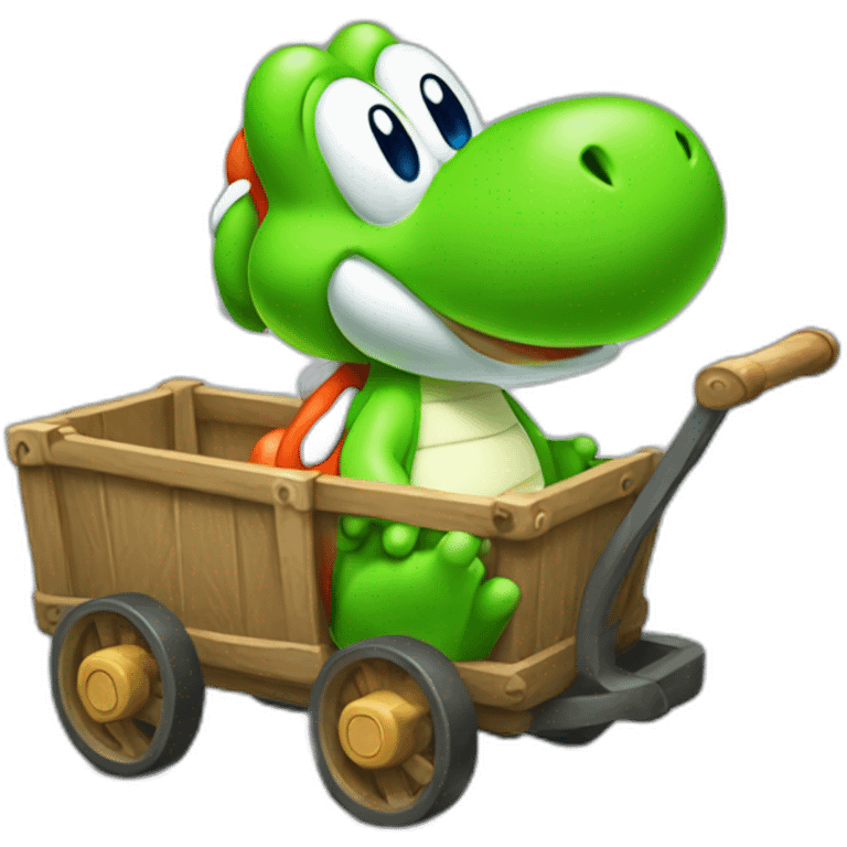 Yoshi on cart emoji