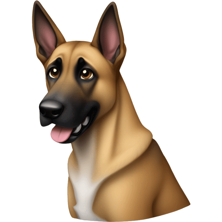 malinois prends des notes avec un crayn emoji