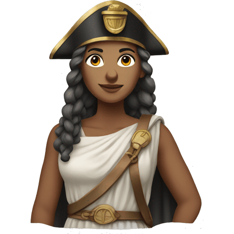 Ancient Greek female ship captain at the hlm emoji