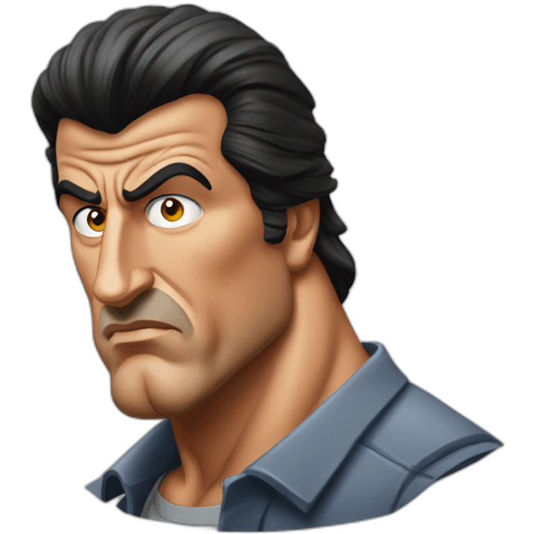 sylvester stallone serious cartoon wearing shirt emoji