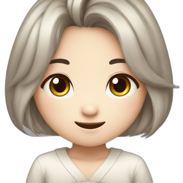 mischievous chibi korean girl emoji