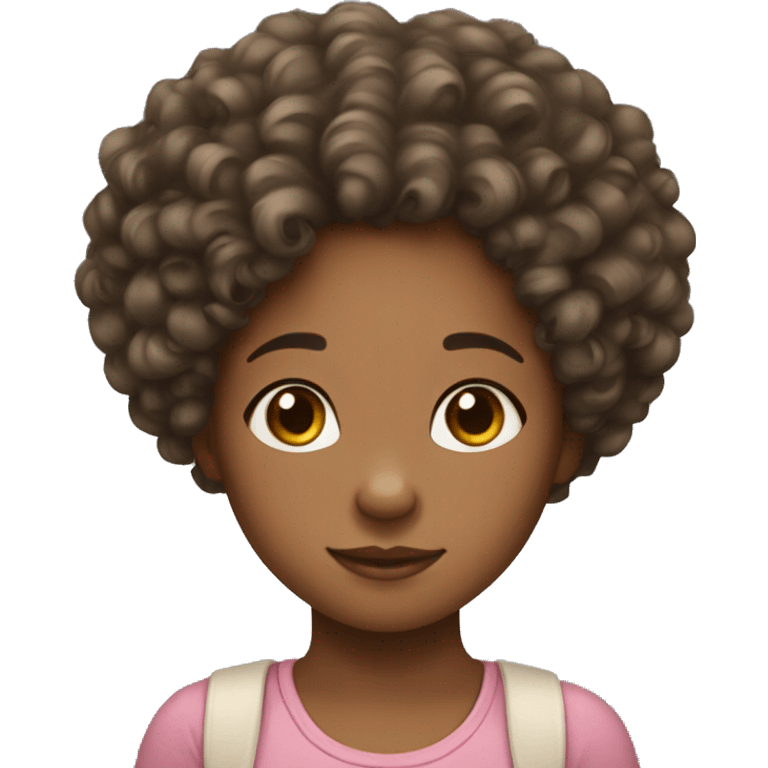 Biracial daughter with curly hair  emoji