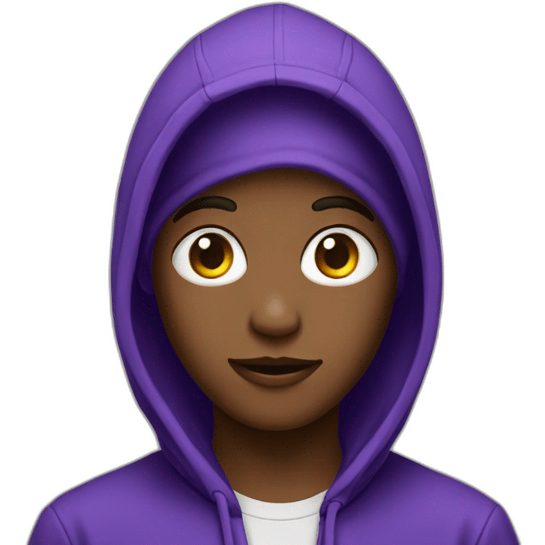 Boy purple hood pierced ears emoji