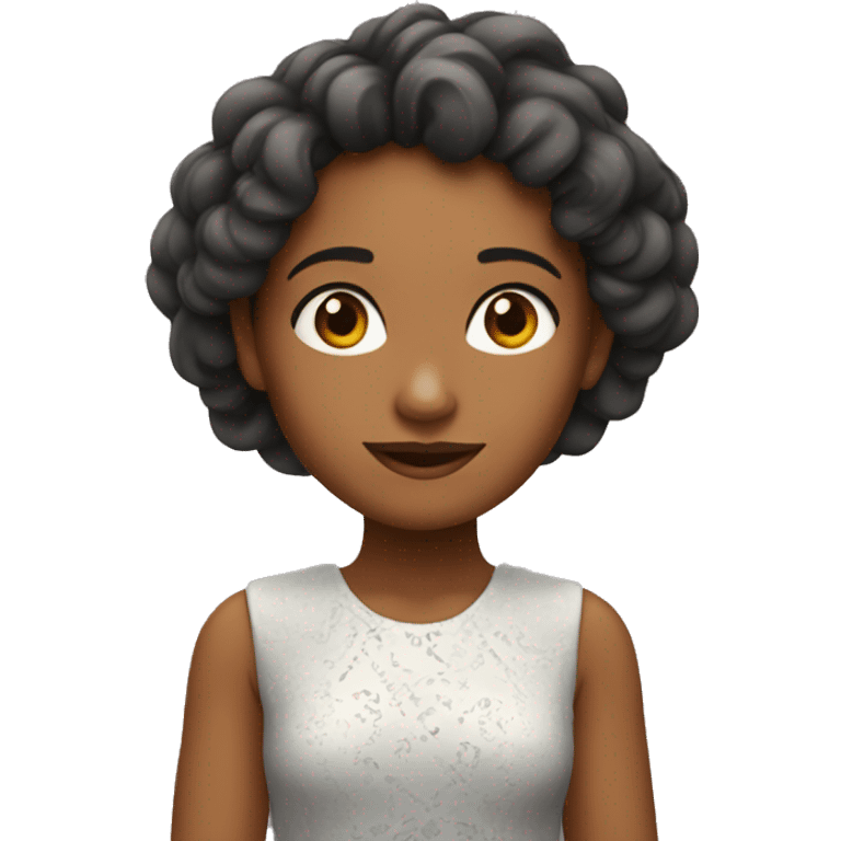 Uma menina de pele emoji