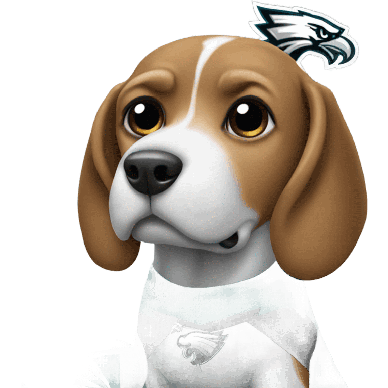 Beagle in Philadelphia eagles jersey emoji