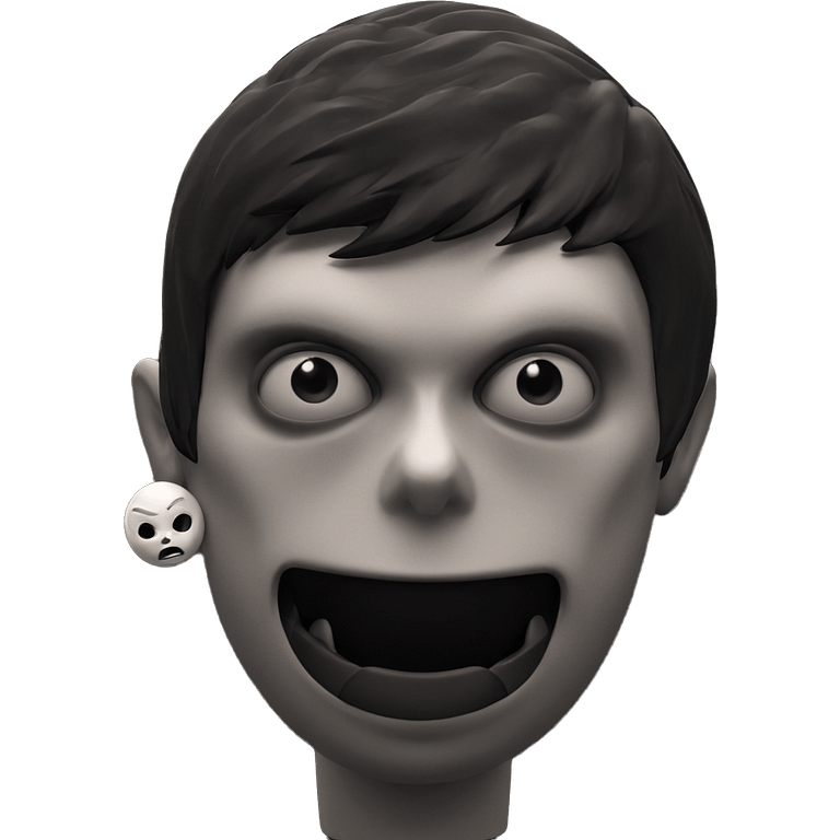 monochrome horror boy parody emoji