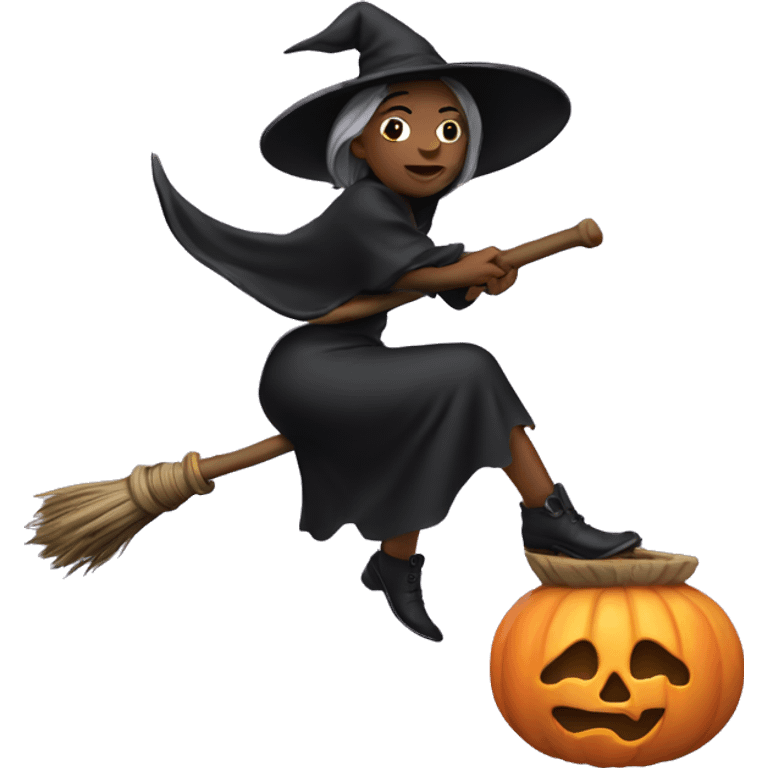 witch on broom emoji