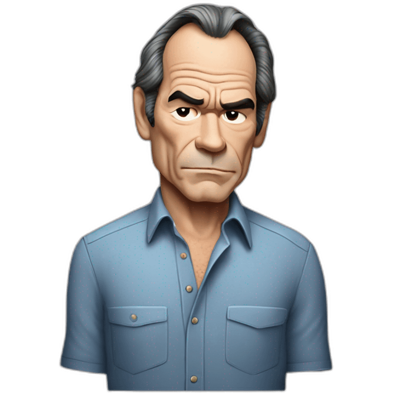 actor tommy lee jones cartoon wearing shirt emoji