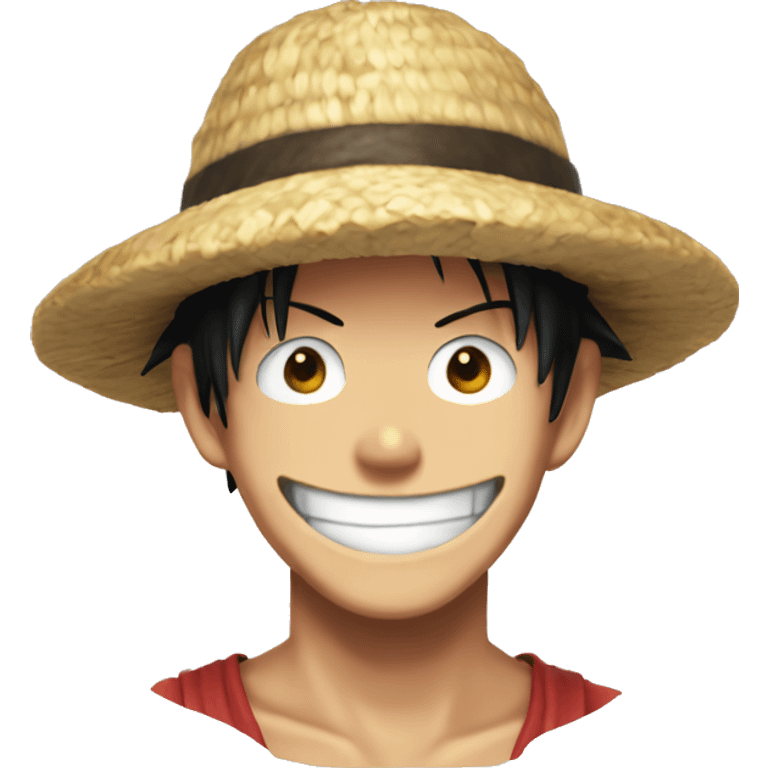 Luffy smiling with strawhat emoji