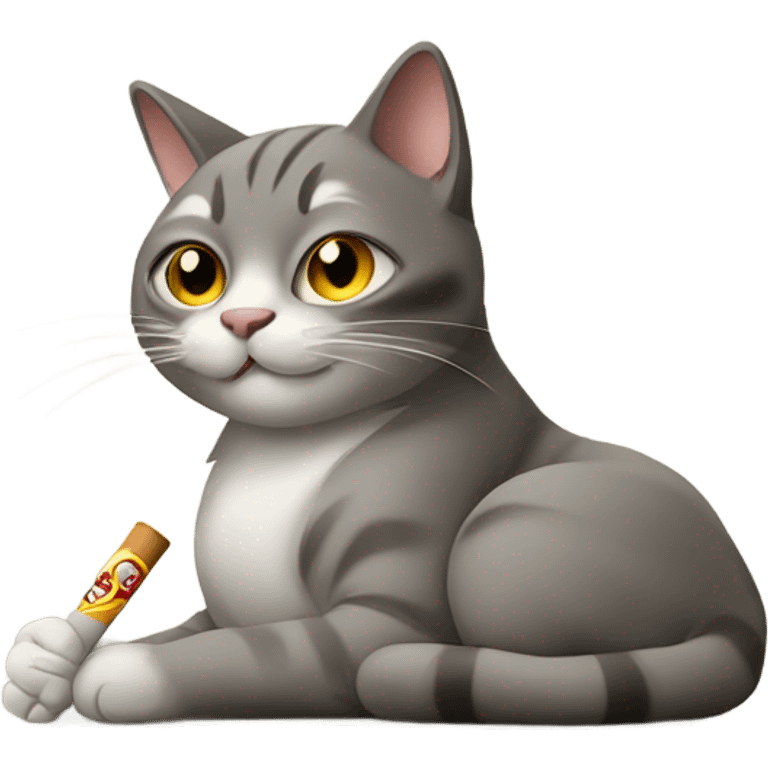 Cat smoking weed emoji