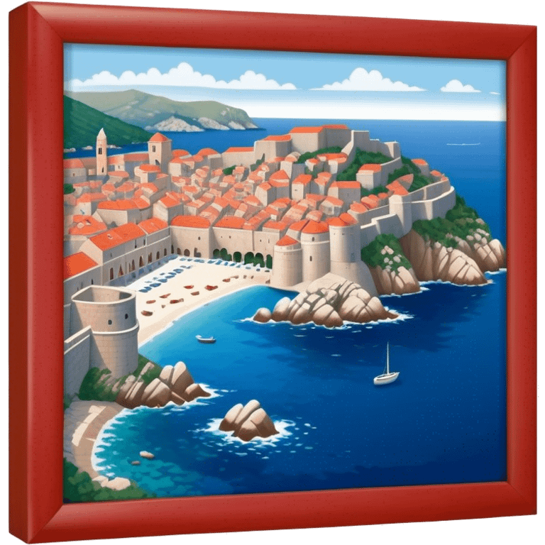 Dubrovnik – Cinematic Realistic Dubrovnik, depicted as a stunning coastal city with red-tiled roofs and ancient stone walls, set against the deep blue Adriatic Sea under warm Mediterranean light, rendered with rich textures that capture its enchanting beauty. emoji