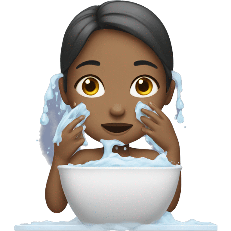 girl washes her face emoji