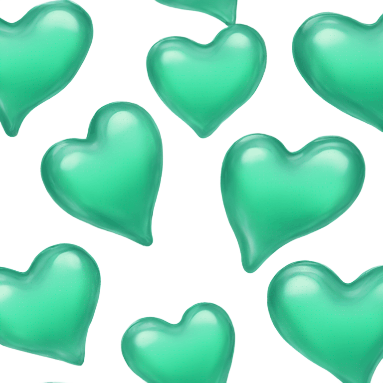 Sea green glass heart emoji