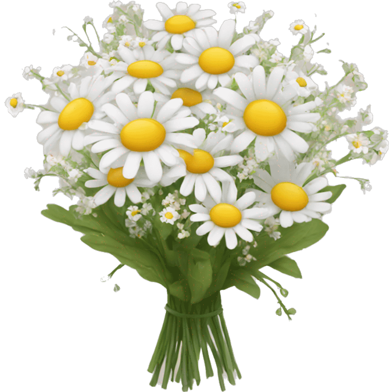 daisy and babies breath bouquet  emoji