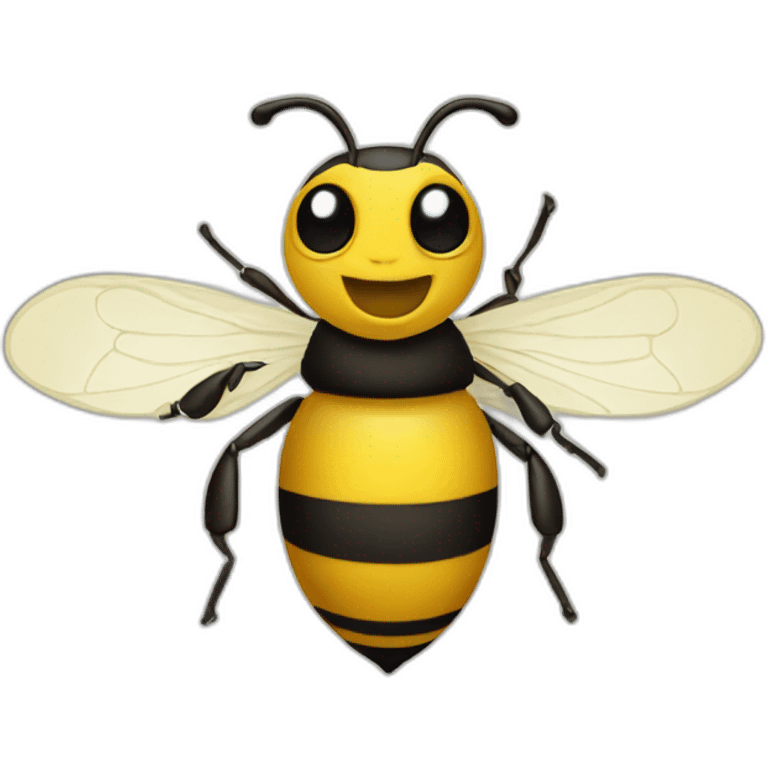 a bee doing business emoji