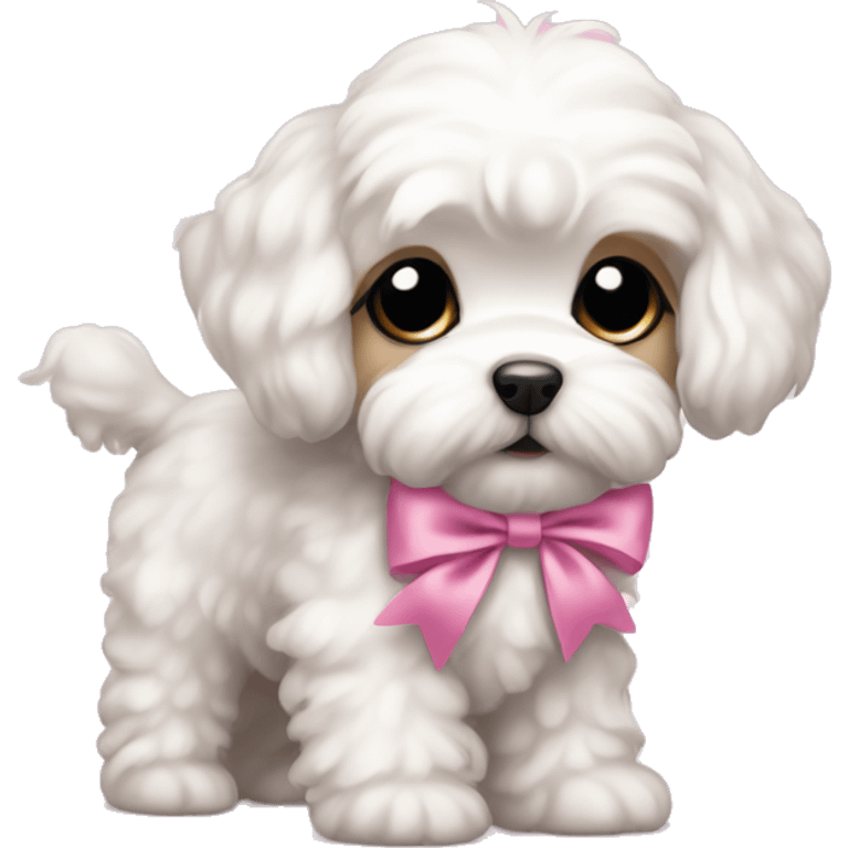 Schichon puppy pink bow emoji